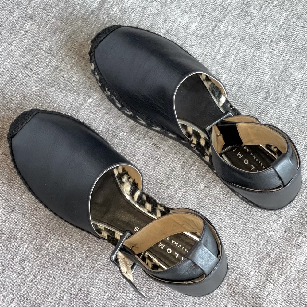 Paloma Barcelo Leather Round Toe line Espadrilles